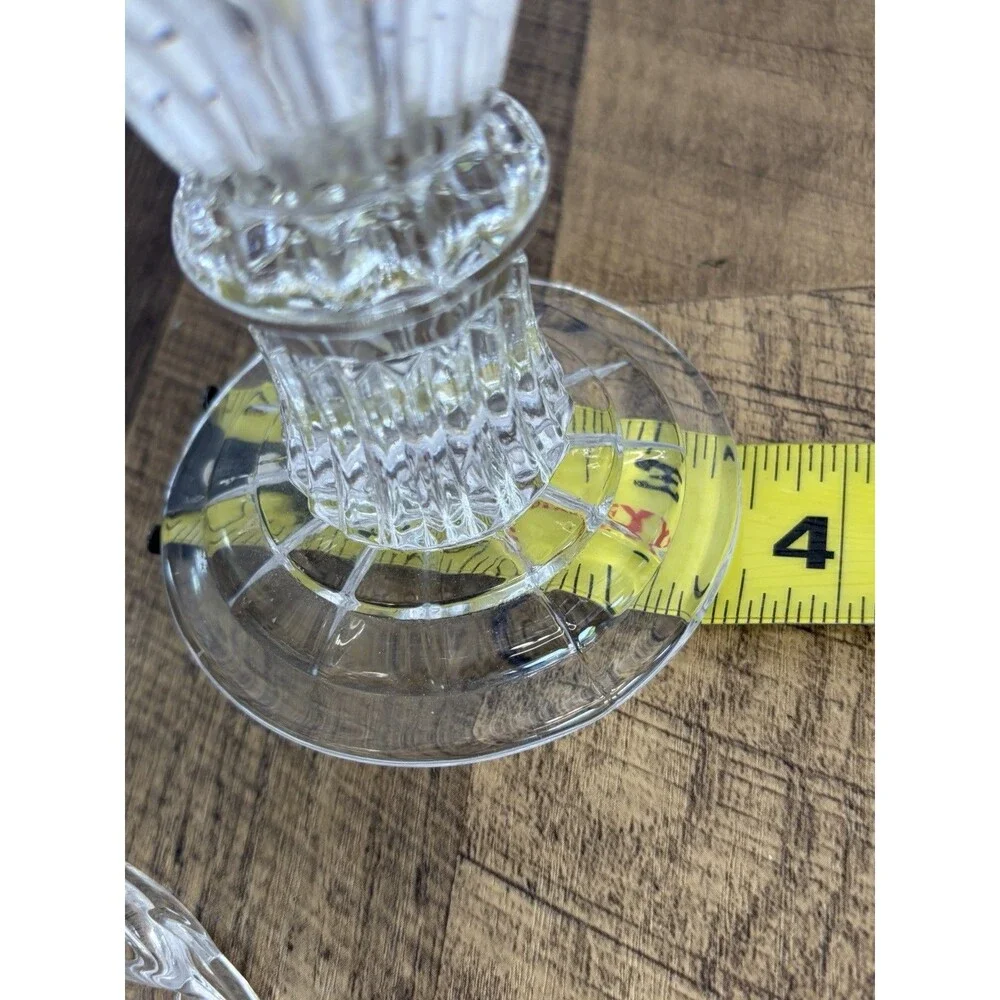 Fifth Avenue Crystal Portico Fairy Lamp Clear Glass Candle Holder 9” Tall